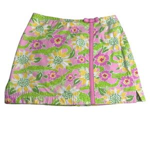 Lilly Pulitzer White Label Girls Vintage Alligator Floral Skort. Size 12